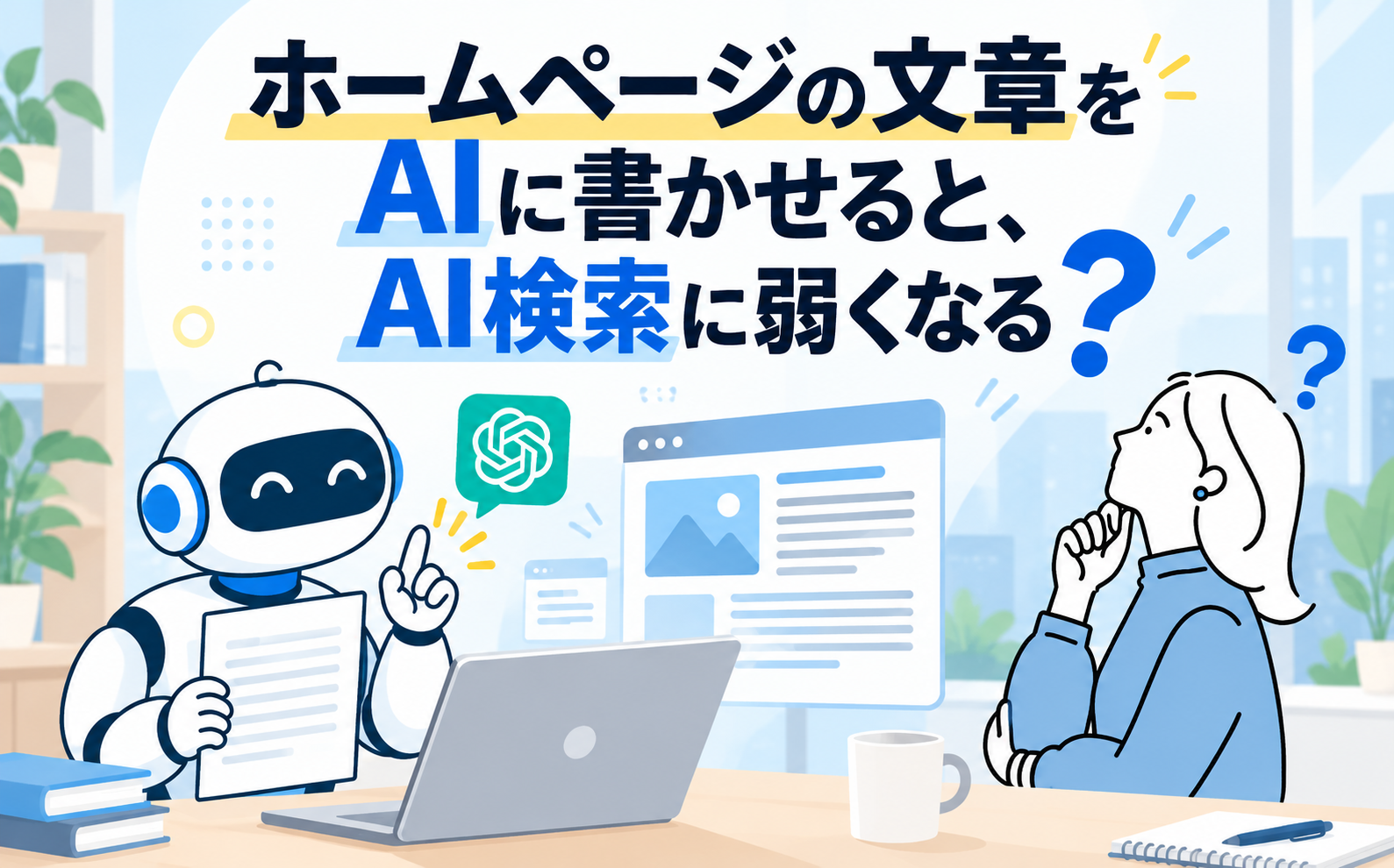 ホームページの文章をAIに書かせると、AI検索に弱くなる？